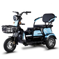 Tricycle électrique pas cher à trois roues avec pneus larges de 8 pouces, scooter électrique deux places à carrosserie ouverte, tension 48V