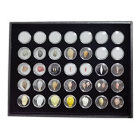 Boîte ronde en acrylique, comptoir d'exposition, boîte transparente en pierre nue, présentoir de bijoux de couleur diamant nu avec couvercle