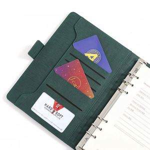 Custom Travelers Leather A5 Loose-<b>Leaf</b> Magnetic Notebook Digital Charger Power Bank Diary Planner - Product Image 3