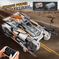 MOULD KING-bloques de construcción de coche técnico para niños, 15052, 555 piezas, MOC, bloques de construcción, Control remoto, motorizado, camión Storm del desierto, modelo de Juguetes