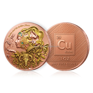 Moneda Conmemorativa de Cobre Fino .999 de 1 OZ, Diseño de Mitología Griega en Relieve 3D, Bañada en Oro, Precio Bajo por Mayoreo - Product Image 3