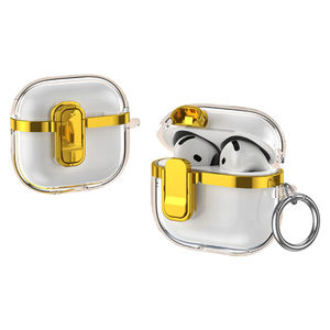 <span class=keywords><strong>Coque</strong></span> de protection pour casque électrolytique <span class=keywords><strong>transparente</strong></span> pour AirPods 2 3 4 Pro 2 housse pour écouteurs avec boucle en métal - Product Image 6