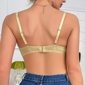 Nouveau design Soutien-gorge push-up sans couture <span class=keywords><strong>noir</strong></span> uni avec bretelles réglables et effet liftant pour femme - Product Image 4