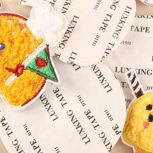 Cute Iron On/self Sticker Chenille Embroidered <b>Biscuit</b> Pizza Chips Popcorn Food Patches for Clothes Bag Decoration - Product Image 6
