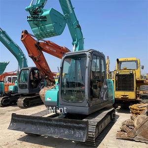 Vente chaude utilisée Kobelco SK75 7.5 tonnes pelle sur chenilles bas prix d'occasion pelle noyau Kawasaki pompe à roulement à engrenages moteur PLC - Product Image 1