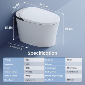 AKNIRL-Bidet de <span class=keywords><strong>Toilette</strong></span> Intelligent avec Siège Chauffant Intégré, <span class=keywords><strong>Pompe</strong></span> de Surpression Assistée, Eau Chaude, Séchoir à Air, Désodorisation Moderne - Product Image 6