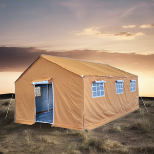 Tente de camping portable double couche pour l'extérieur, en aluminium et tissu Oxford nylon, avec cadre carré en acier, deux portes, pour 2 personnes, été S - Product Image 1