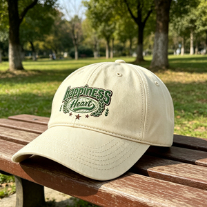 หมวกเบสบอลผ้าฝ้าย 6 แผงพร้อมงานปักรูปหัวใจแห่งความสุข หมวกกันแดดแบบปรับได้น้ำหนักเบาสำหรับกีฬากอล์ฟ วิ่ง และกีฬากลางแจ้ง - Product Image 5