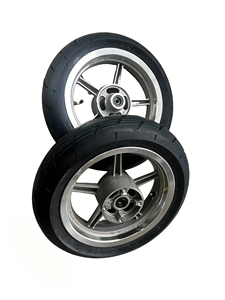 Nuove Ruote Anteriori e Posteriori in Alluminio Argento 2.50-12 Pollici/3.00-12 Pollici per Accessori Moto E-BIKE Supermotard - Product Image 4