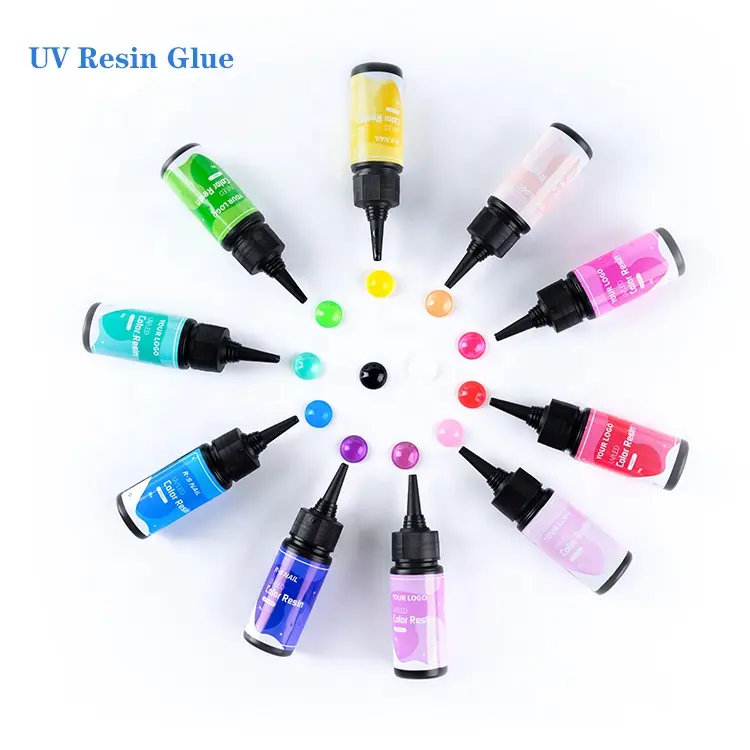 R S NAIL OEM Color Jewelry UV Resin Gel Colourful Clear UV Cure Resin