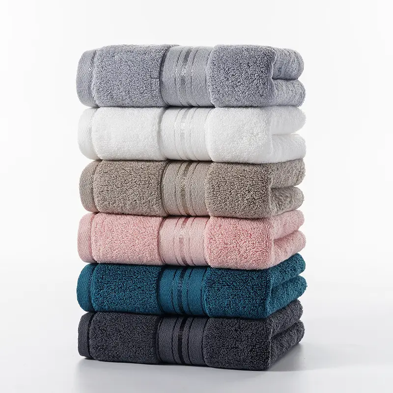 Calidad superior al por mayor personalizado suave sin pelusa regalo de lujo brillante Dobby Multicolor 100% algodón cara juego de toallas de baño