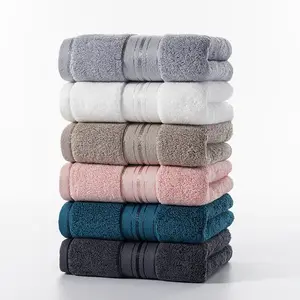 Premium Quality Wholesale Custom Soft Lint-Free Luxury Gift Shining Dobby Multicolor 100% Cotton Face Bath Towel Set