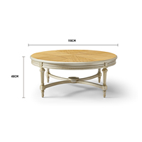 Table basse moderne en bois massif avec plateau en marbre, finition dorée, convertible et extensible, meuble de salon, table ronde centrale