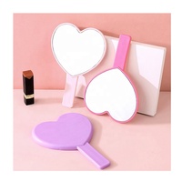 Marque privée violet miroir de beauté gros vison cils miroir main miroir compact logo personnalisé
