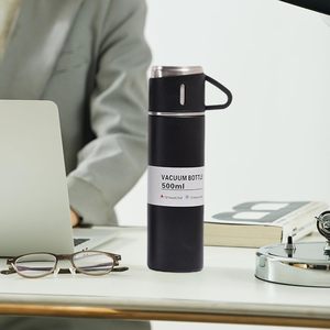 Popular Juego de Regalo de 500 ml para Negocios, Taza Portátil de Acero Inoxidable, Termo con 3 Tapas - Product Image 6