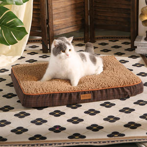 Nueva llegada cuadrado mullido cojín para mascotas cálido estilo clásico a cuadros Caballero comprobar perro cojín cama - Product Image 2