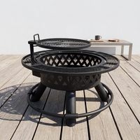 Fournitures de jardin - Barbecue extérieur portable de 32 pouces, foyer au charbon de bois pour patio, pique-nique, fête