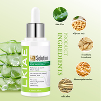 LKIAE Sérum visage à l'aloès Anti acné Élimine les boutons Réduit les rougeurs, hydrate et hydrate les peaux sèches Sérum visage apaisant