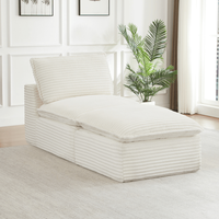 Canapé-lit inclinable moderne en tissu avec ottoman, design une place pour salon et chambre à coucher