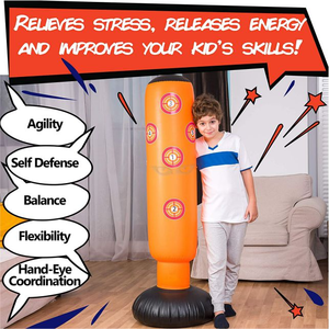 Túi Đấm Bốc Bơm Hơi 125/155/160Cm Túi Cát Đá Đấm Bốc Cho Người Lớn Trẻ Em Mục Tiêu Luyện Tập Đấm Bốc Tập Gym Bằng PVC Cho Trẻ Em - Product Image 4