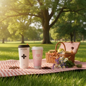 Vasos Desechables para Café Sunshine con Tapas de Papel Antiderrames para Viaje, para Chocolate Caliente y Suministros para Barras de Cacao - Product Image 6