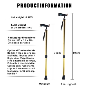 Nhà Sản Xuất Cung Cấp Gấp Leo Núi Leo Núi Cực Trọng Lượng Nhẹ Nhôm Mía Đi Bộ Dính Đứng Nạng Cho Người Cao Tuổi - Product Image 6