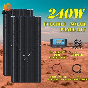 Kit Solar Monocristalino Flexible de 200W, Ultrafino y Ligero para RV, Barco, Uso Marino y al Aire Libre - Product Image 2