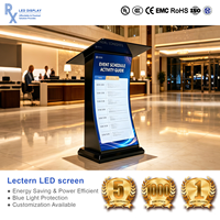 Écran LED portable 4K avec contrôle WiFi intelligent RX, Mur vidéo numérique LED commercial GOB pour École, Église, Mariage, Scène