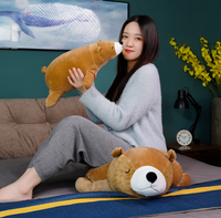 Peluche lestée en peluche couchée OEM pour le soulagement de l'anxiété, peluche ours blanc doux couché, coussins