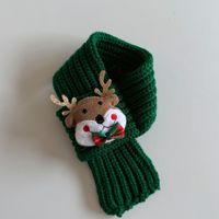 Accessoires pour animaux de compagnie : Écharpe de Noël en peluche mignonne à motif de dessin animé pour chien, cadeau de Noël, Père Noël, Élan, Sapin de Noël