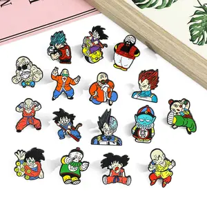 Bros kerah kartun lucu ransel pakaian dekorasi anime dragon ball pin