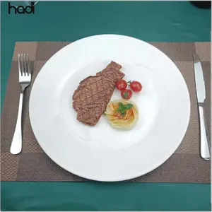 Hotel Fine personalized Chaozhou porcelain dinner set white ceramic plate dish fancy round tray for steak