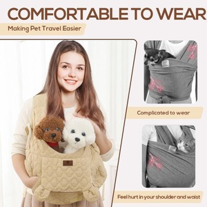 Sac de poitrine portable pour animaux de compagnie pour chiens et chats forme carrée réglable tissu respirant doux pour compagnon de <span class=keywords><strong>voyage</strong></span> Bichon Frise - Product Image 2