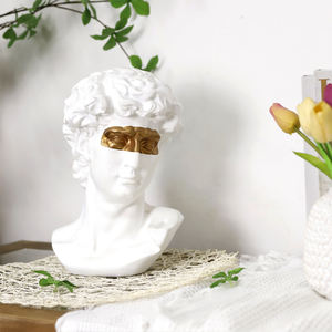 <span class=keywords><strong>Statua</strong></span> Classica Greca di Testa di <span class=keywords><strong>David</strong></span> in Resina Bianca per Decorazione Casa e Ufficio - Product Image 3