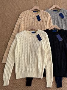 <span class=keywords><strong>Pull</strong></span> tricoté à col rond avec broderie et logo, motif torsadé, chaud pour l'automne, pour couple, photos réelles - Product Image 2