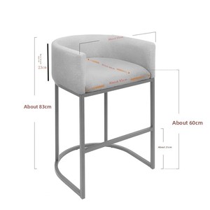 Tabourets <span class=keywords><strong>de</strong></span> <span class=keywords><strong>bar</strong></span> modernes à dossier haut, fauteuils en tissu lin avec structure métallique pour hôtels, salles à manger, îlots <span class=keywords><strong>de</strong></span> cuisine et usage commercial - Product Image 6