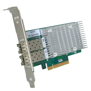 Zunsia PCIE SFP卡PCI-E Express SFP + 2端口，用于网络防火墙电脑，带半/全高边框Pcie 10千兆网卡