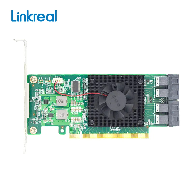 LRNV9347-4I PCIe 3.0x16 sampai 4 x U.2 (SFF-8643) kartu adaptor sakelar NVMe