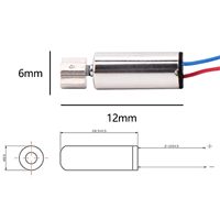 Moteur à vibrations sans noyau DC miniature JL-0612V 1,5-4,5V 6 mm x 12 mm, puissant mini moteur électrique à vibrations