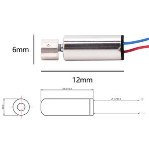 มอเตอร์สั่นสะเทือนขนาดเล็ก JL-0612V DC 1.5-4.5V ไมโครมอเตอร์ไร้แกน 6 มม. x 12 มม. มอเตอร์สั่นสะเทือนไฟฟ้าขนาดเล็กทรงพลัง - Product Image 2