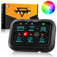Kit de Sistema de Relés de Circuito de Luces LED con Interruptor de Encendido/Apagado RGB de 6 Canales AUXBEAM de Alto Rendimiento para Uso Industrial