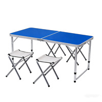 Ensemble de chaises pliantes ultralégères en alliage d'aluminium et table de pique-nique pour usage extérieur à la ferme