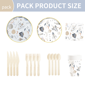 DAMAI - Artículos para Fiestas Infantiles con Temática Espacial, Artículos para Fiestas de Cumpleaños, Elementos del Sistema Solar, Vajilla Desechable, Servilletas de Papel, Vasos, Platos - Product Image 5