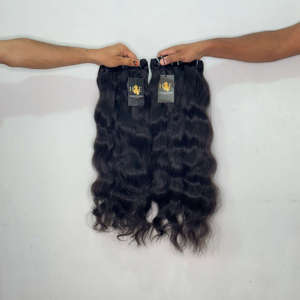 Fournisseurs de cheveux vierges indiens, lots de cheveux humains ondulés, fournisseurs de cheveux naturels indiens bruts raides et bouclés de couleur naturelle - Product Image 1