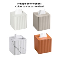 Boîte à mouchoirs en cuir avec logo personnalisé porte-serviettes carré boîtes à mouchoirs en conteneur de décoration de bureau à domicile