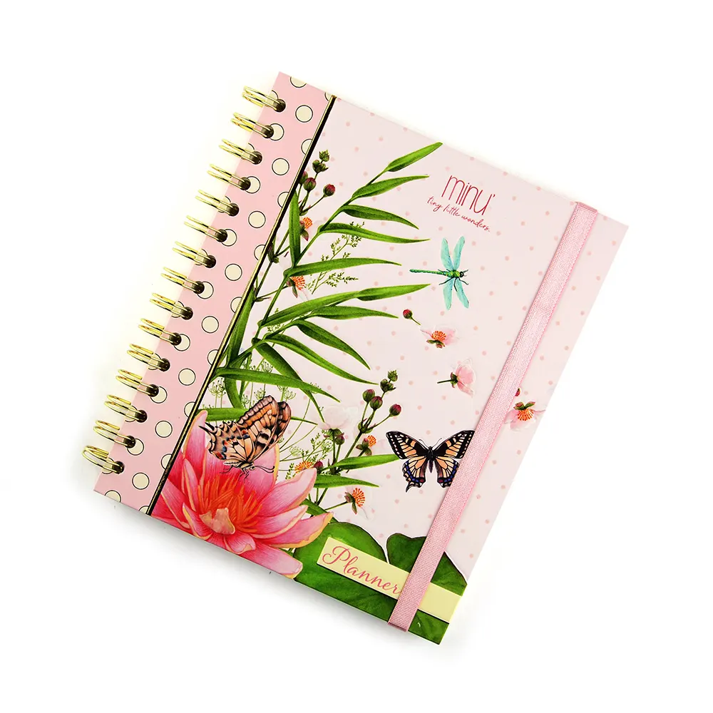 カスタムデザインパーソナライズされた花の印刷ハードカバー女性日記2022プランナーノートブック