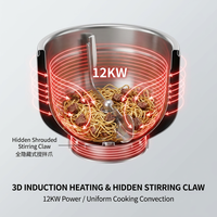 Machine de cuisson automatique en acier inoxydable pour cantines communautaires et soins aux personnes âgées, avec écran tactile numérique, auto-nettoyante et économe en énergie