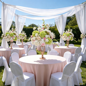 Pink Green Floral Ball Arrangement Silk Flower Ball for Wedding Event <b>Table</b> Centerpiece Home Decor - Product Image 1
