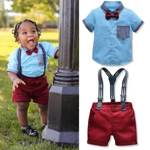 MQATZ 중국 제조업체 아기 소년 의류 인쇄 셔츠 서양 아기 소년 셔츠 및 바지 2pcs 정장 BM092