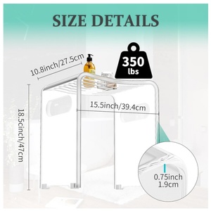 <span class=keywords><strong>Chaise</strong></span> de salle à manger moderne en acrylique transparent avec poignées - Multi-usages, imperméable, écologique pour la maison, le bureau et la chambre - Product Image 3
